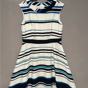 Alex Marie Striped Mini Dress - Black, Blue, White